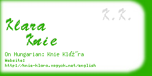 klara knie business card